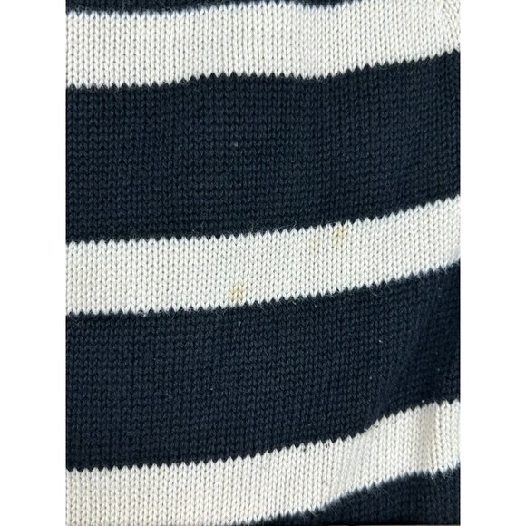 Lauren Ralph Lauren Women's Medium 1/4 Zip Striped Sweater 100% Cotton - Picture 13 of 13